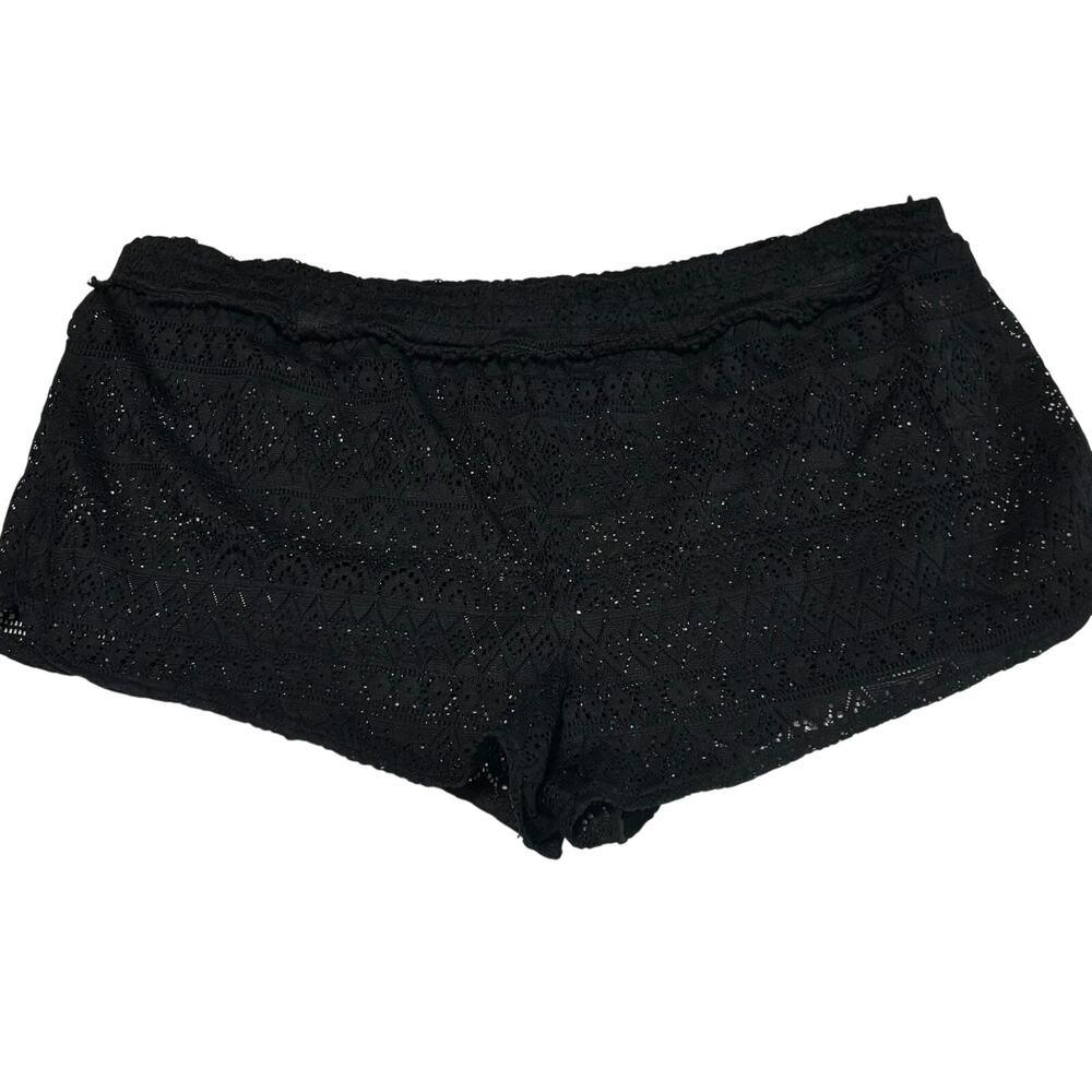 Victoria's Secret Black Lace Sleep Shorts Womens Large Sheer Lounge Swim cover
